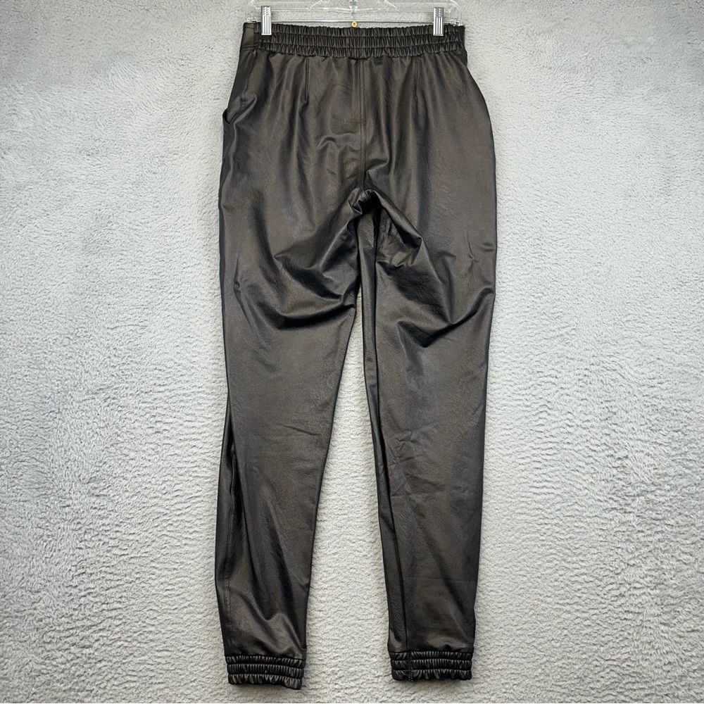 Spanx Faux Leather Leggings Womens Medium Black Stretch Pockets Casual Tapered - Picture 4 of 15